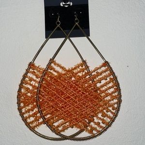 Gold & Orange Earrings